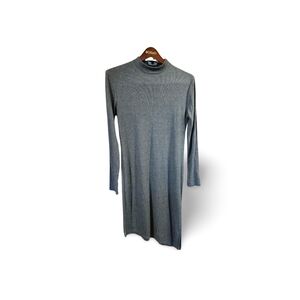 Lulu's Gray Mock Neck Sheath Dress